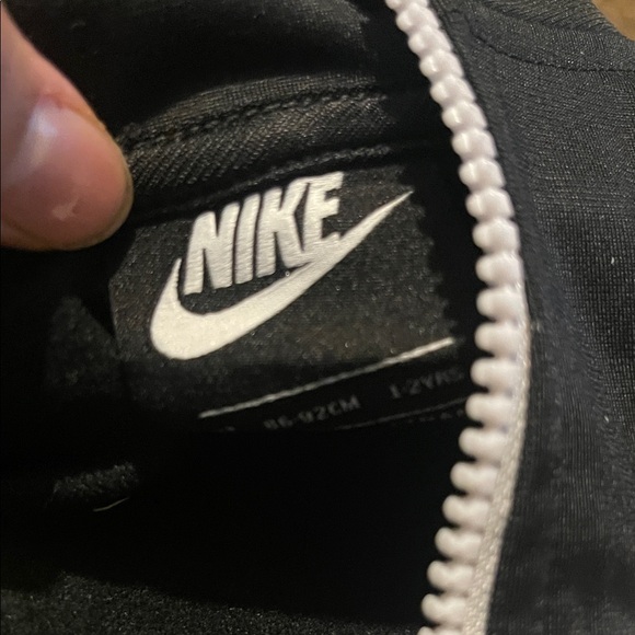 Nike Black Jacket with White Logo and Yellow Zipper - Picture 6 of 8